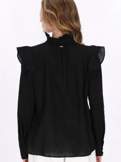 Dreimaster Damen Hemd in schwarz