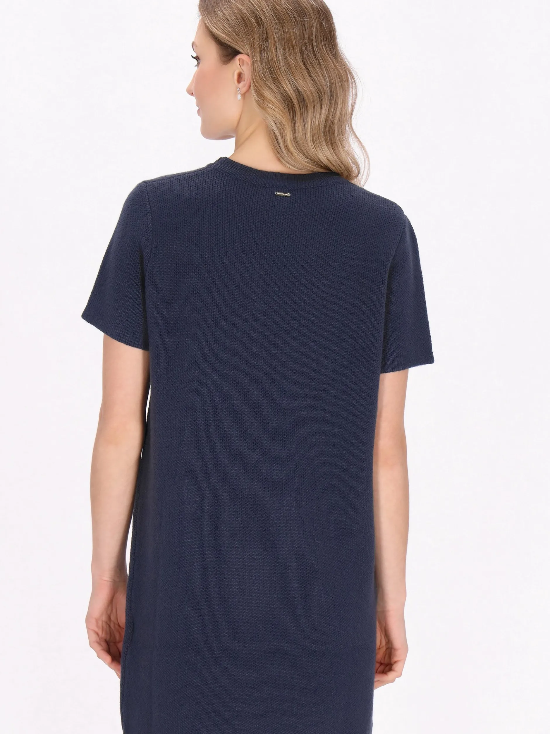 Dreimaster Damen Kleid in blau - Ausschnitt: Rundhals