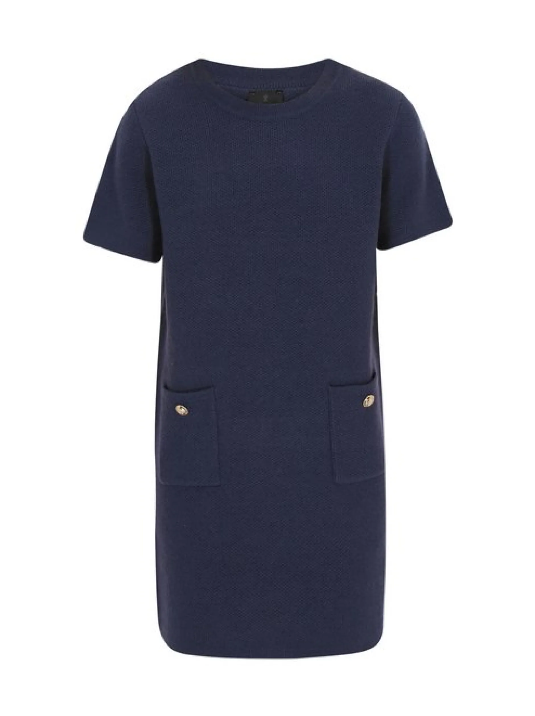 Dreimaster Damen Kleid in blau - Ausschnitt: Rundhals
