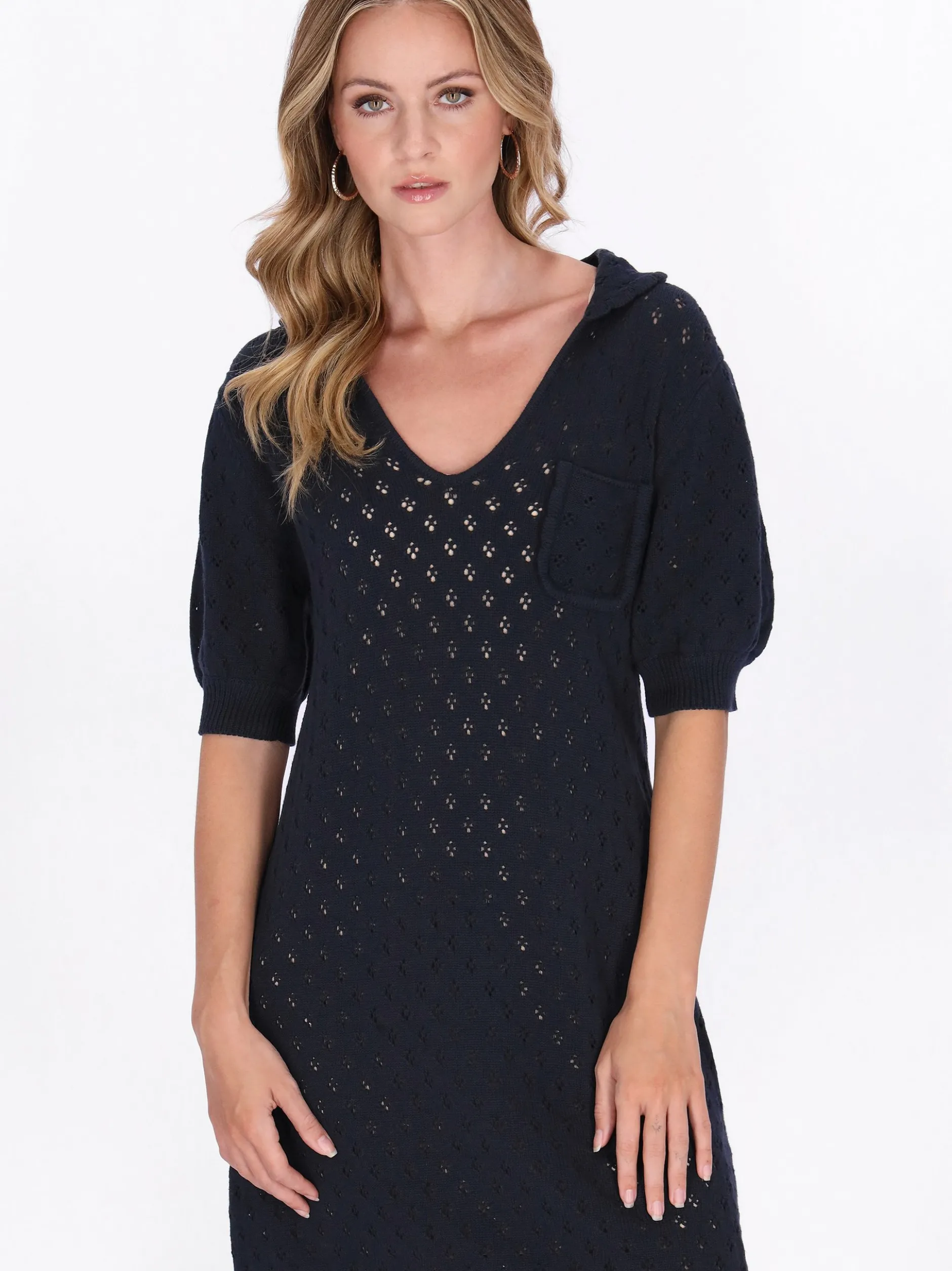 Dreimaster Damen Kleid in blau - Länge: mittel