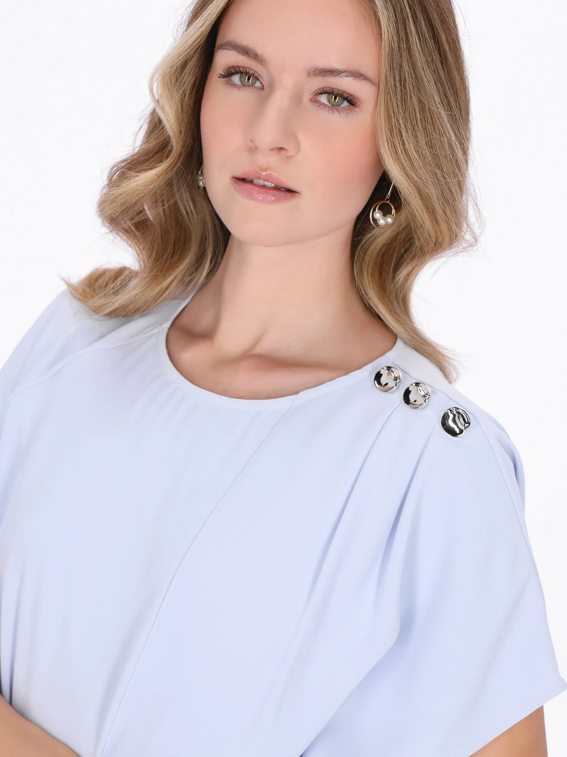 Dreimaster Damen Kleid in hellblau - Länge: mittel