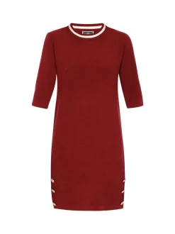 Dreimaster Damen Kleid in rot - Ausschnitt: Rundhals