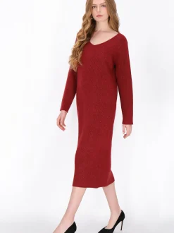 Dreimaster Damen Kleid in rot - Länge: mittel
