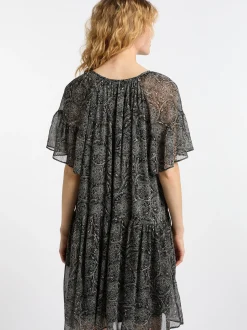 Dreimaster Damen Kleid in schwarz - Ausschnitt: Rundhals