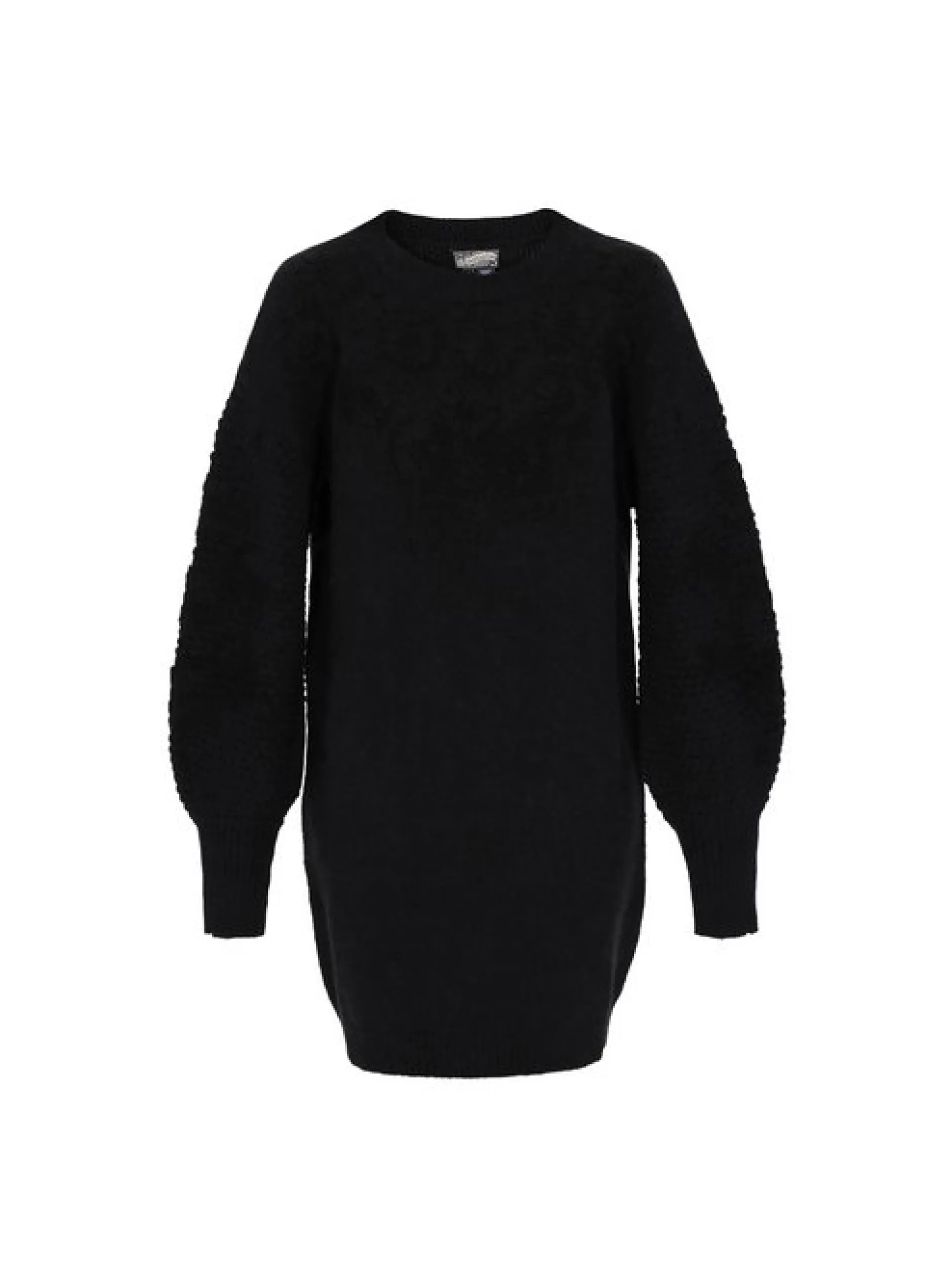 Dreimaster Damen Kleid in schwarz - Ausschnitt: Rundhals