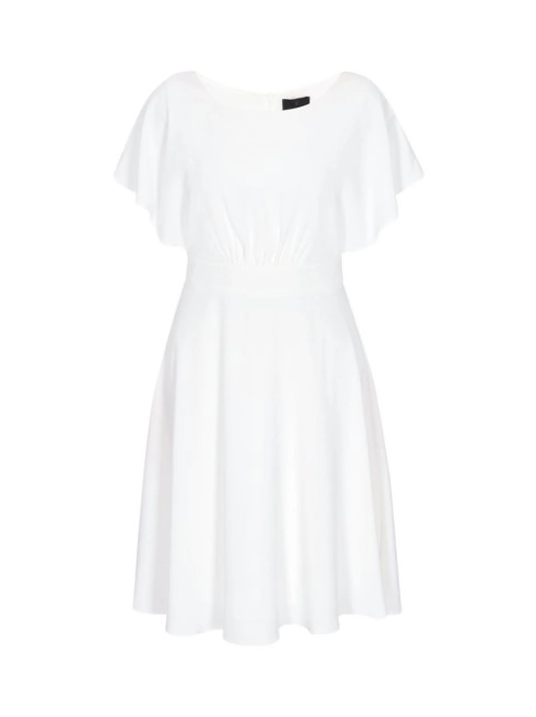 Dreimaster Damen Kleid in weiß - Ausschnitt: Rundhals