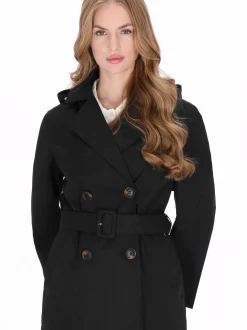 Dreimaster Damen Mantel in schwarz