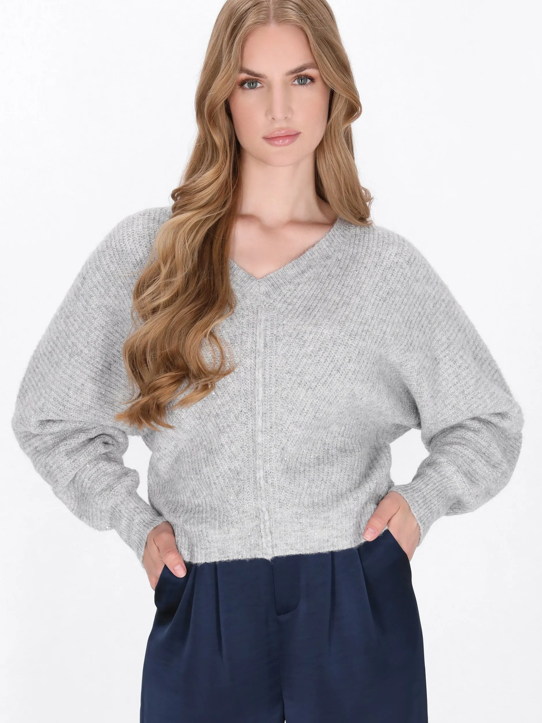 Dreimaster Damen Pullover in grau