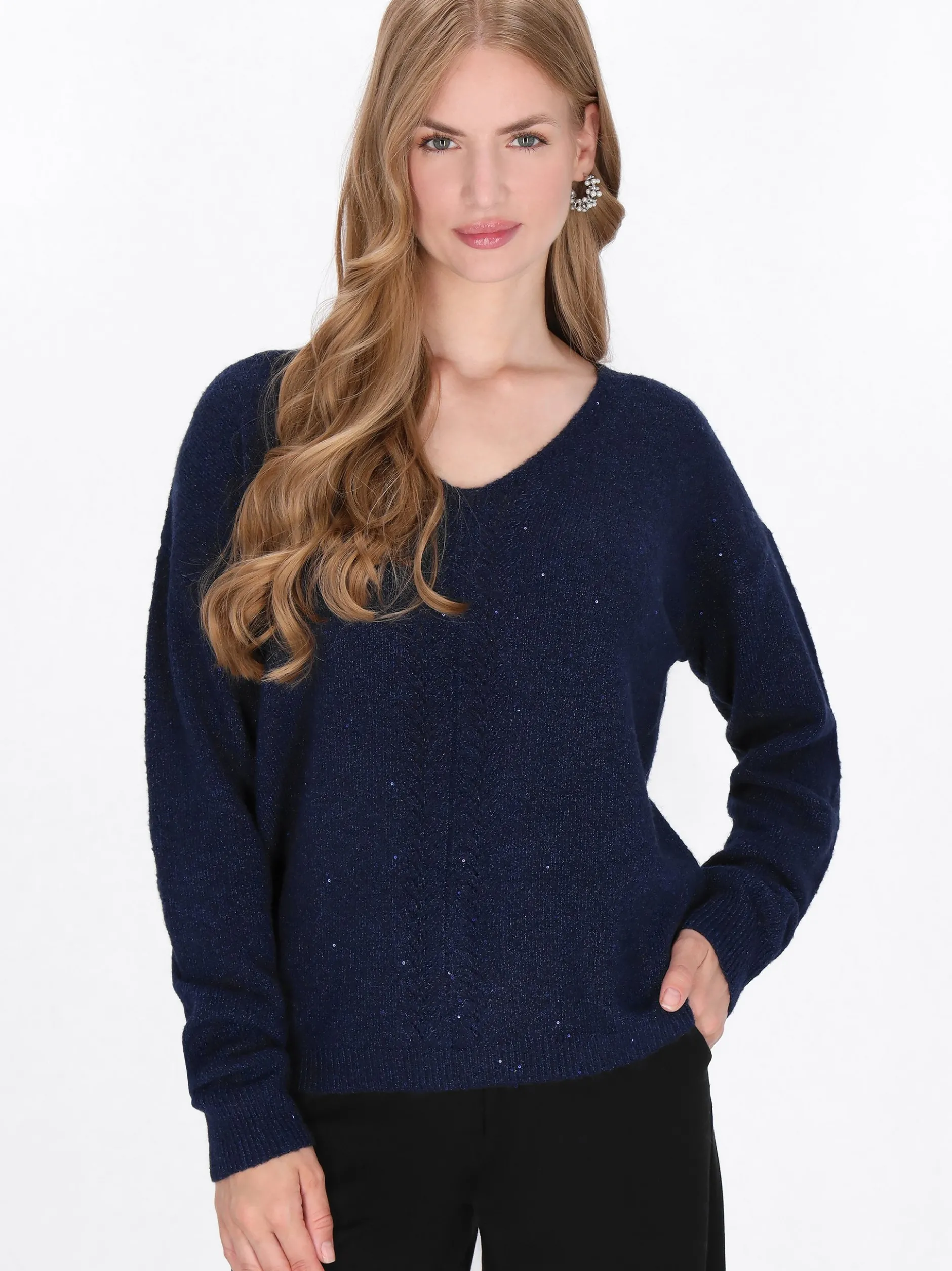 Dreimaster Damen Pullover in marine