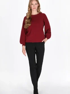Dreimaster Damen Pullover in bordeaux