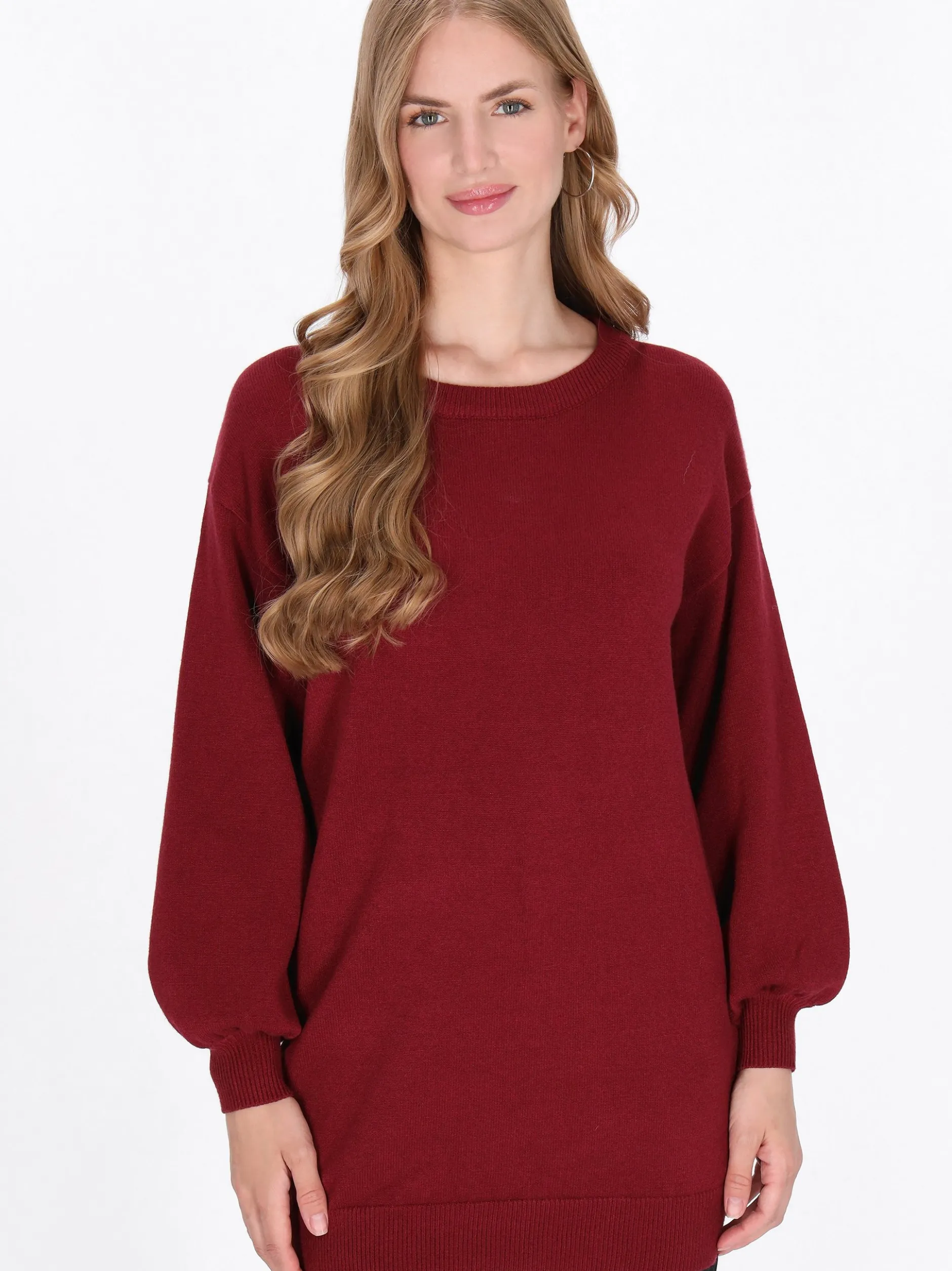 Dreimaster Damen Pullover in bordeaux