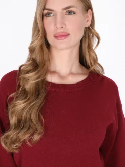 Dreimaster Damen Pullover in bordeaux