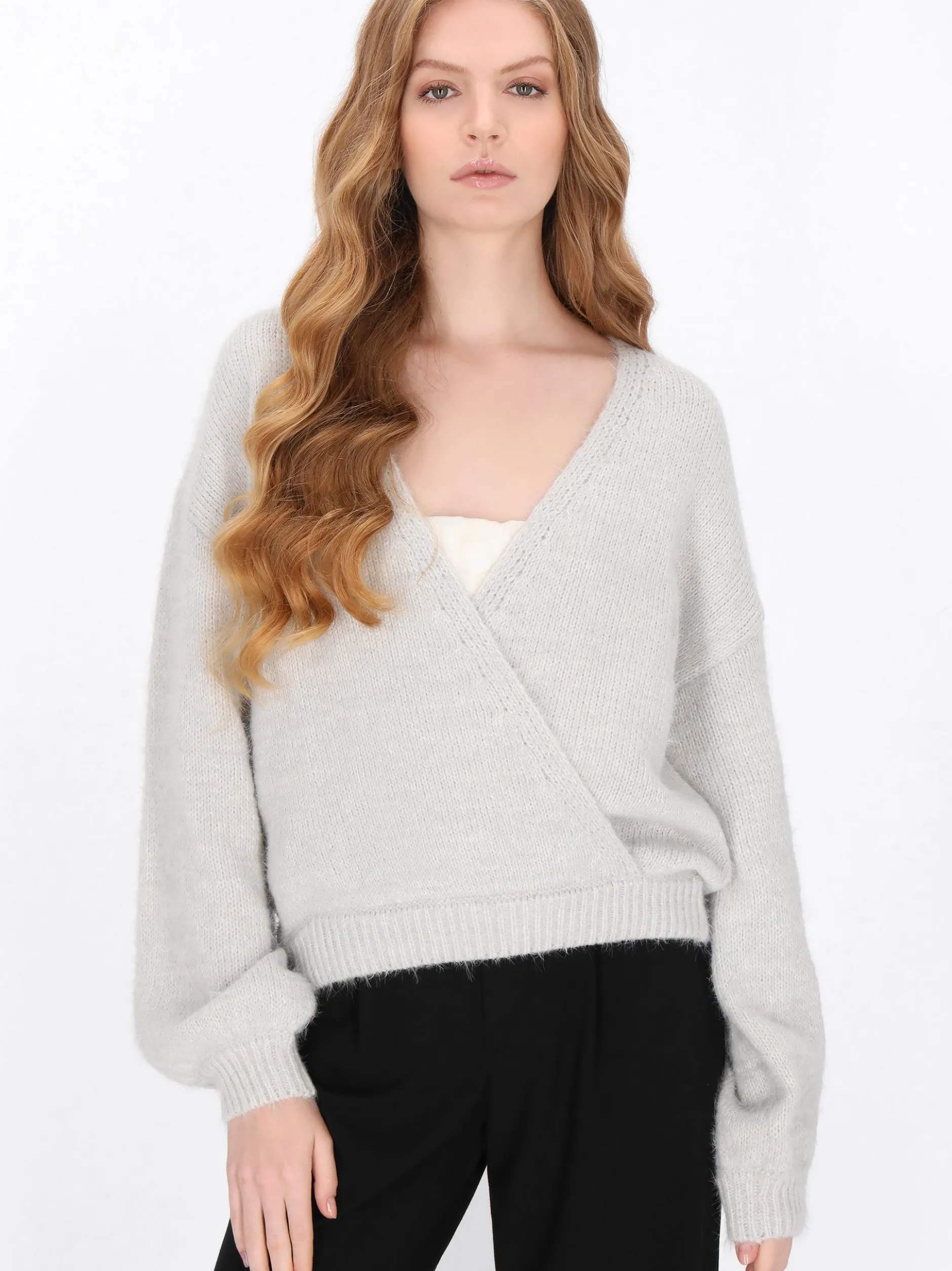 Dreimaster Damen Pullover in grau