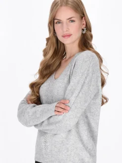 Dreimaster Damen Pullover in grau