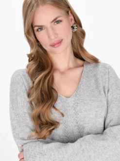 Dreimaster Damen Pullover in grau