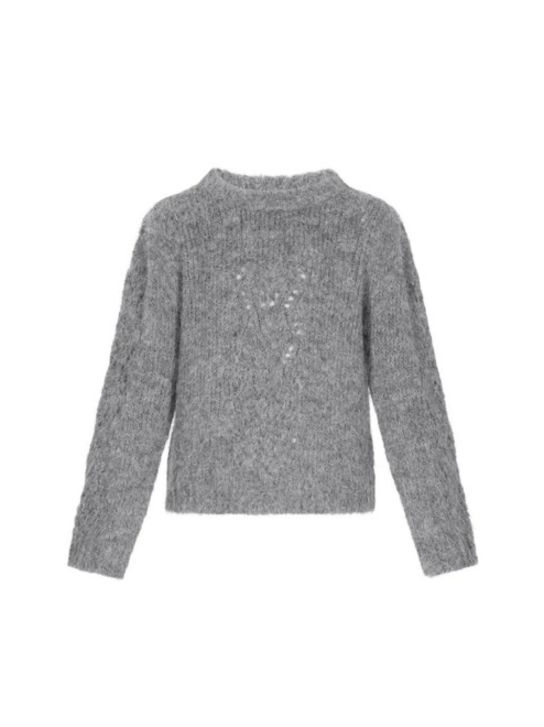 Dreimaster Damen Pullover in grau - Ausschnitt: Rundhals