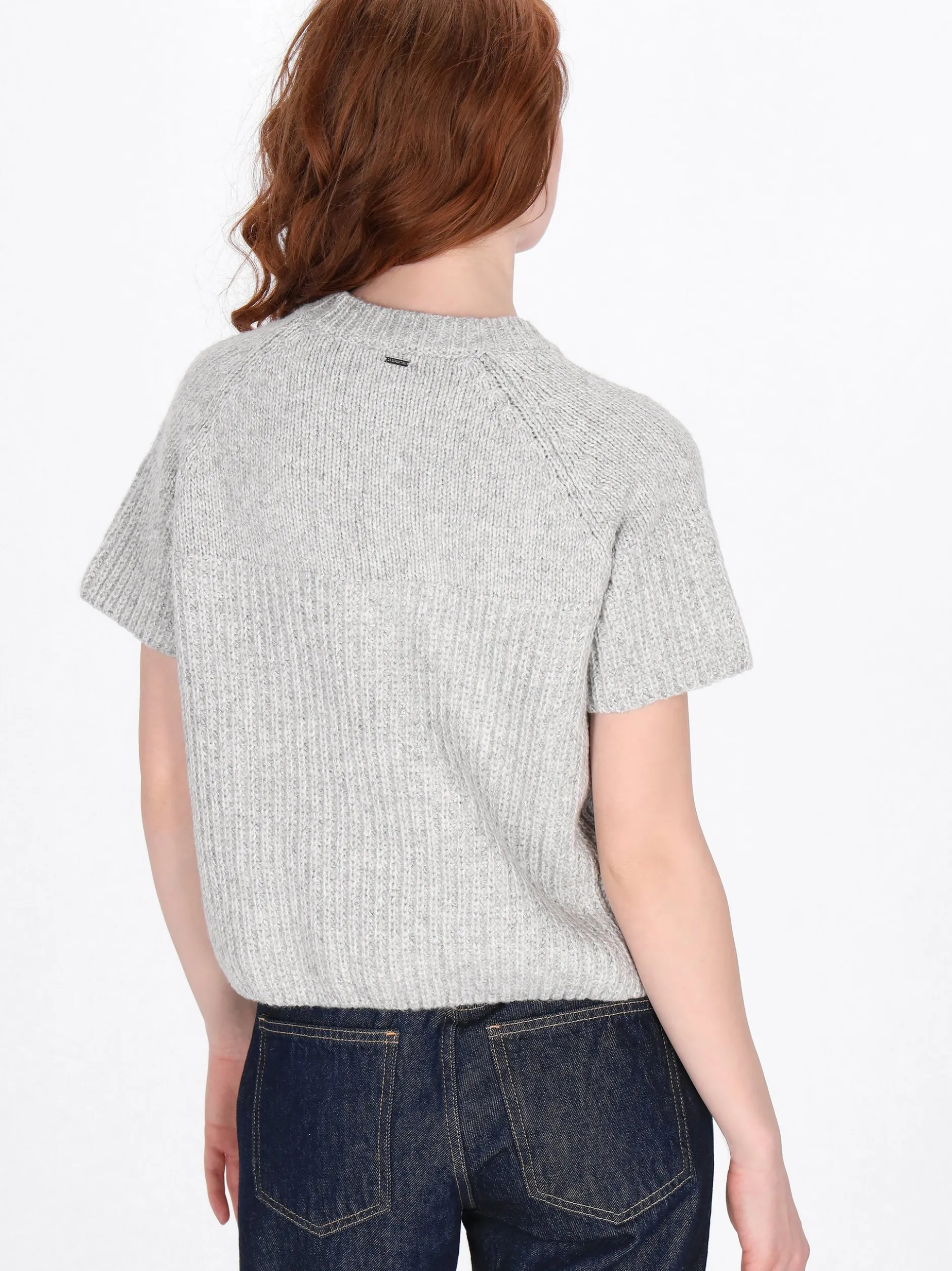 Dreimaster Damen Pullover in grau - Ausschnitt: Rundhals