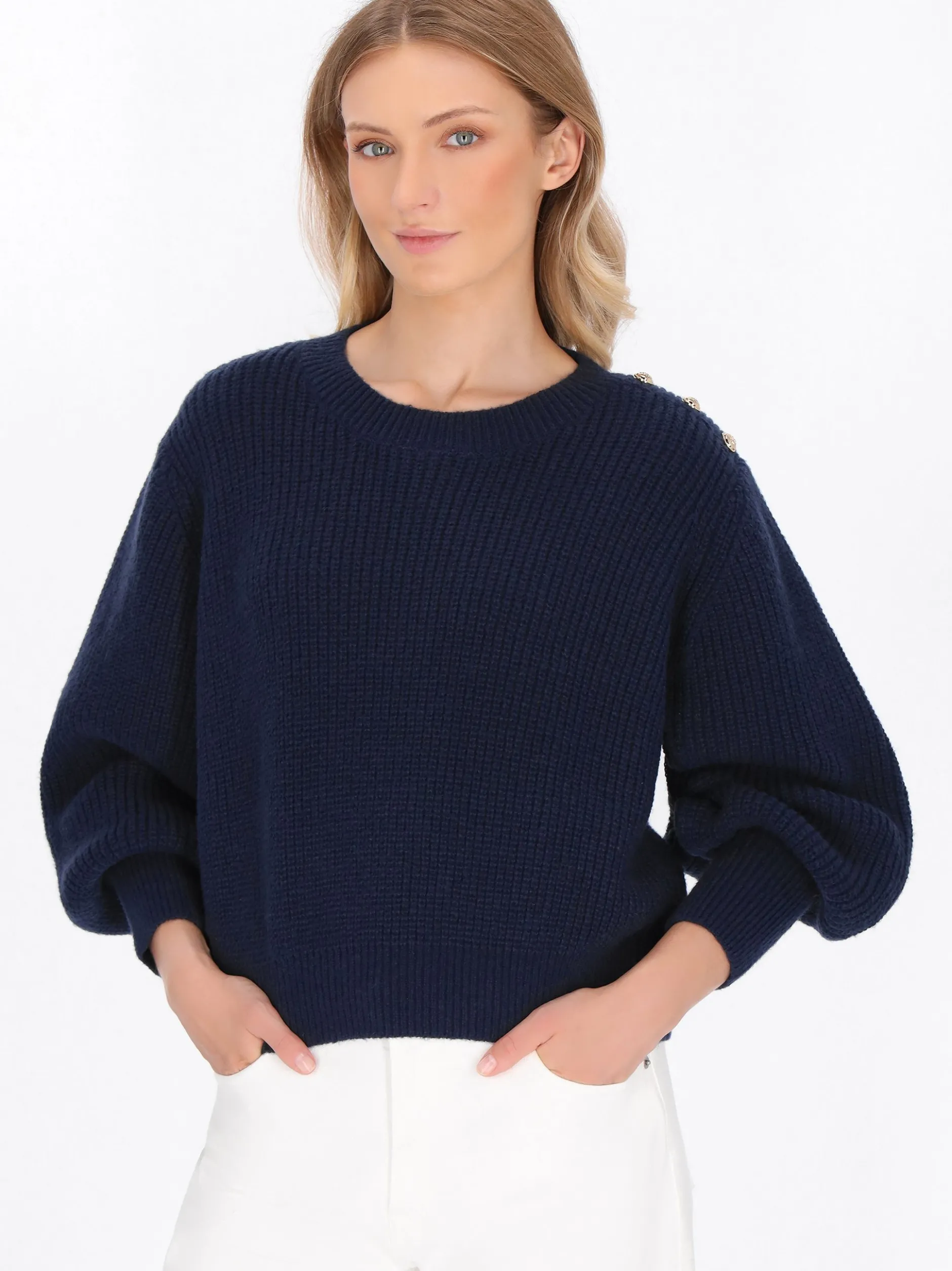 Dreimaster Damen Pullover in marine