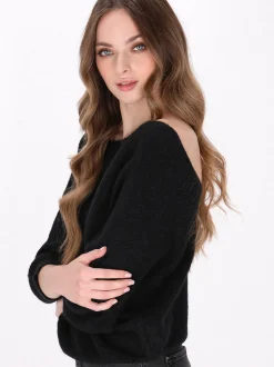 Dreimaster Damen Pullover in schwarz