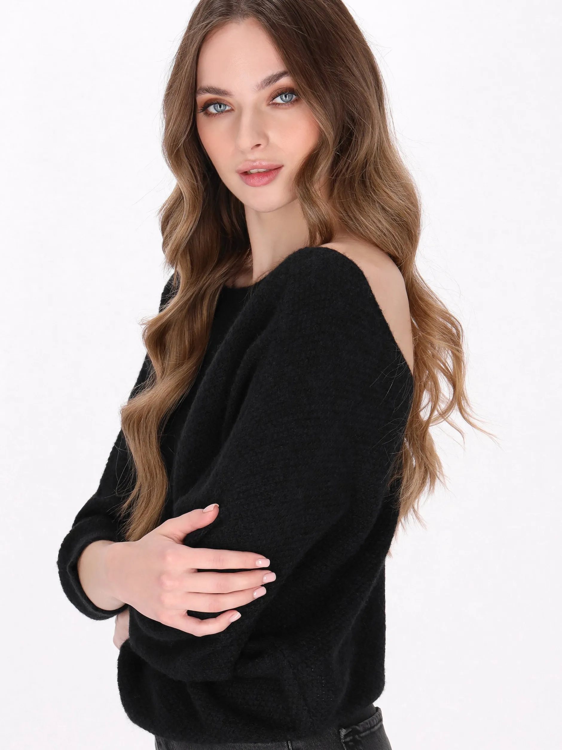 Dreimaster Damen Pullover in schwarz