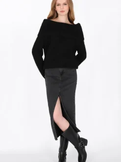 Dreimaster Damen Pullover in schwarz