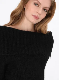 Dreimaster Damen Pullover in schwarz