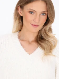 Dreimaster Damen Pullover in weiß