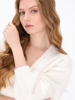 Dreimaster Damen Pullover in weiß