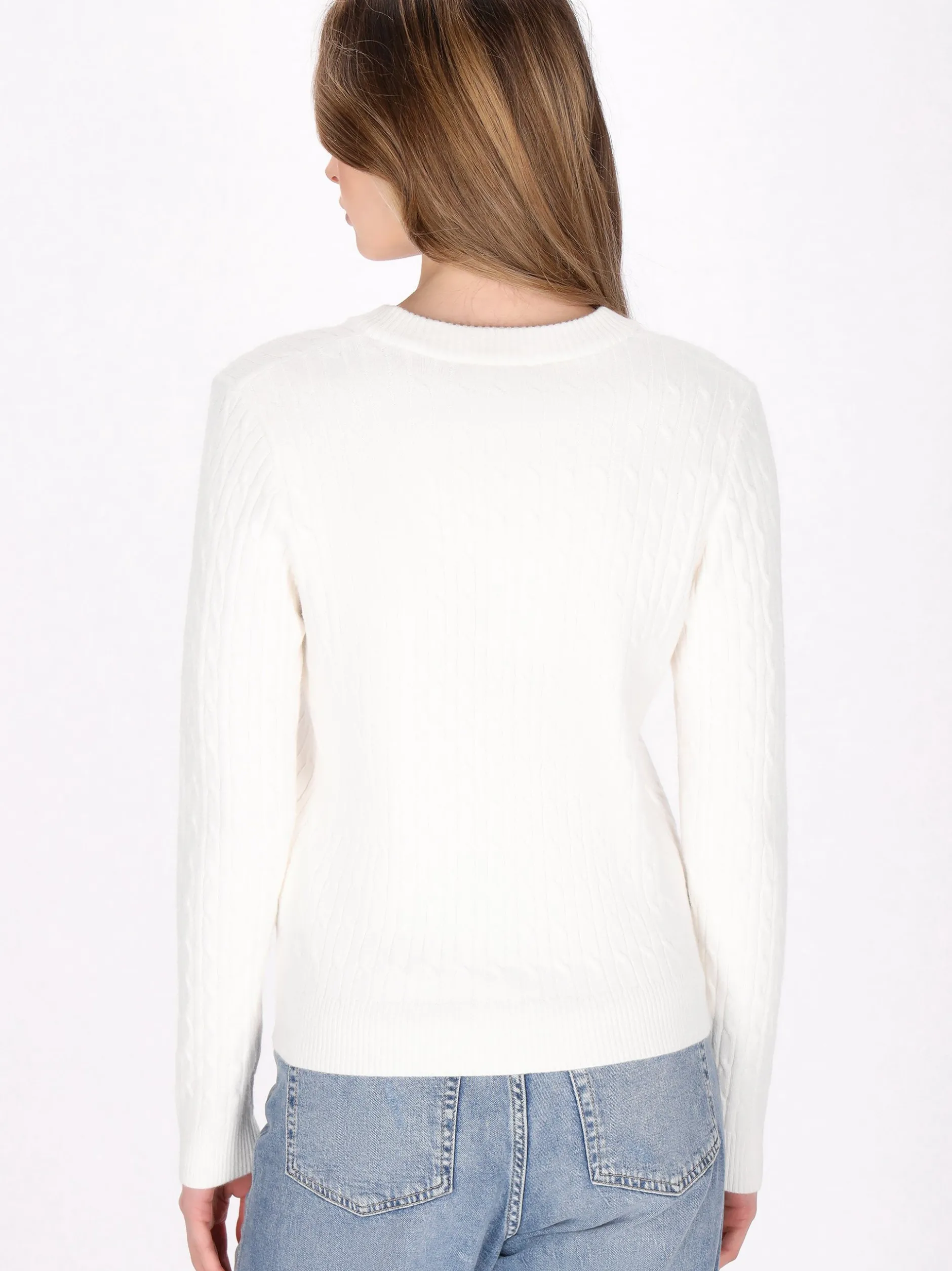 Dreimaster Damen Pullover in weiß