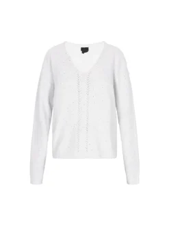 Dreimaster Damen Pullover in weiß