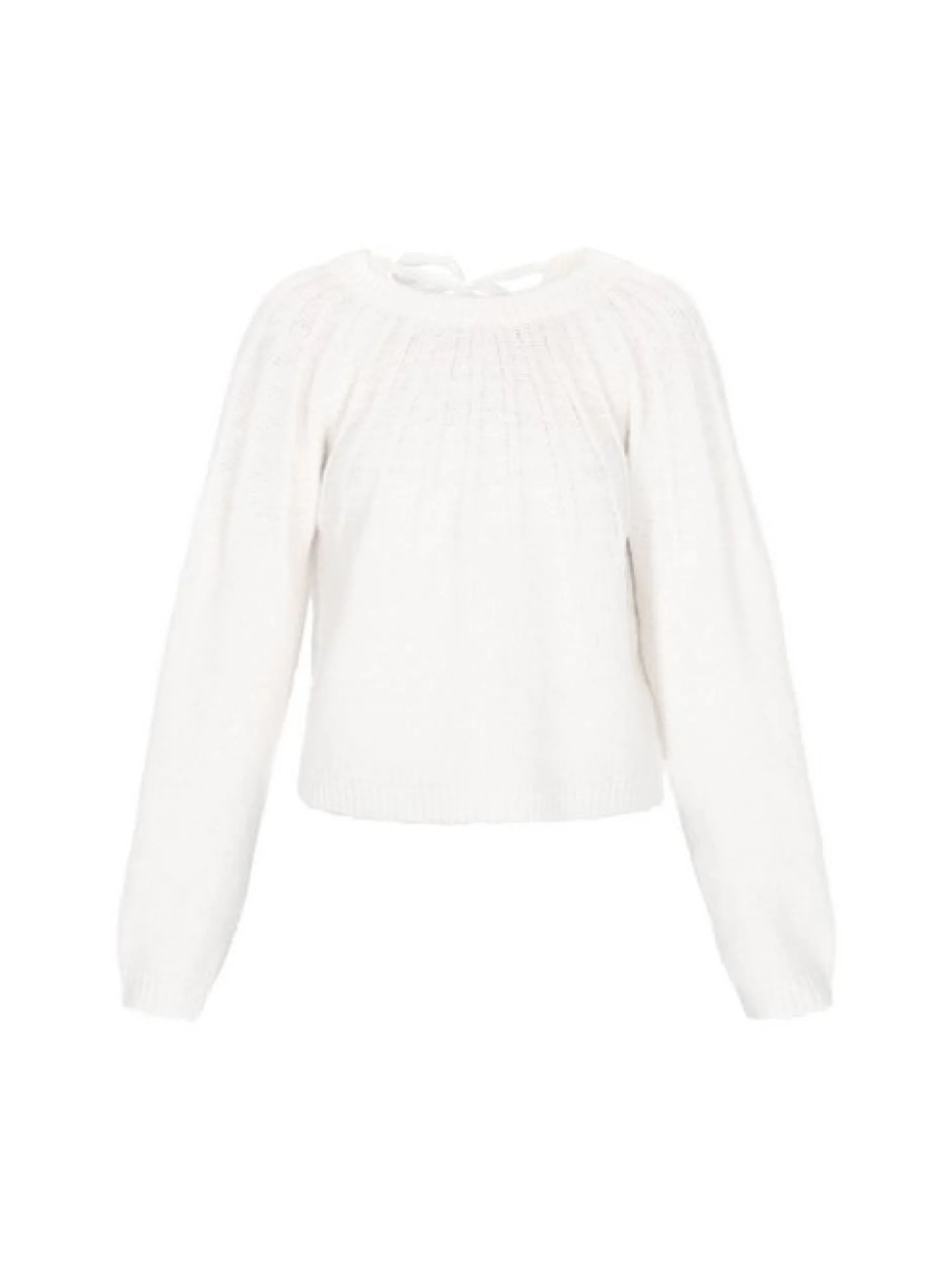 Dreimaster Damen Pullover in weiß - Ausschnitt: Rundhals