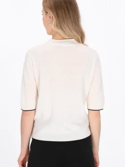Dreimaster Damen Pullover in weiß - Ausschnitt: Rundhals