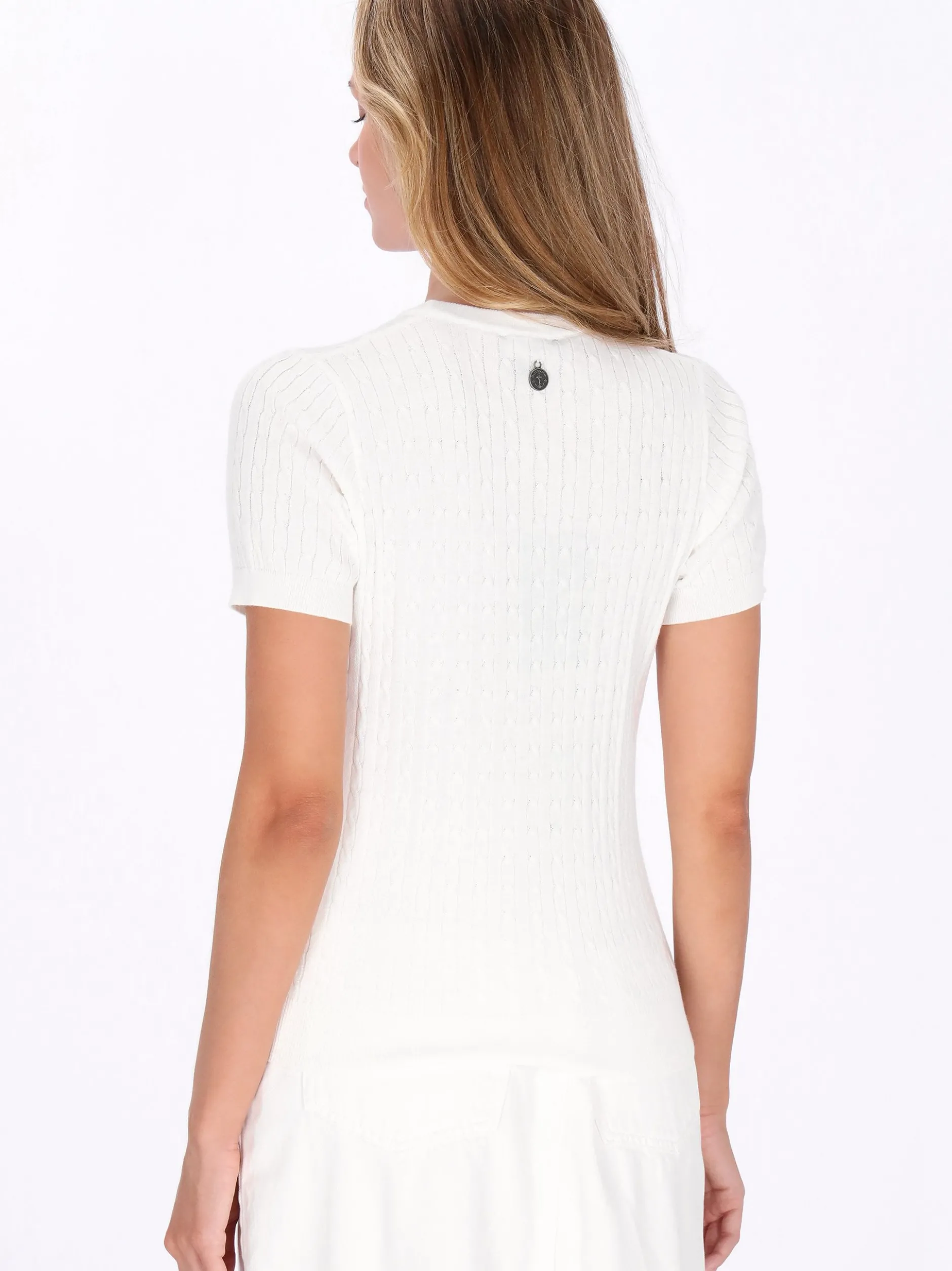 Dreimaster Damen Pullover in weiß - Ausschnitt: Rundhals