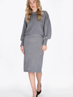 Dreimaster Damen Rock in grau