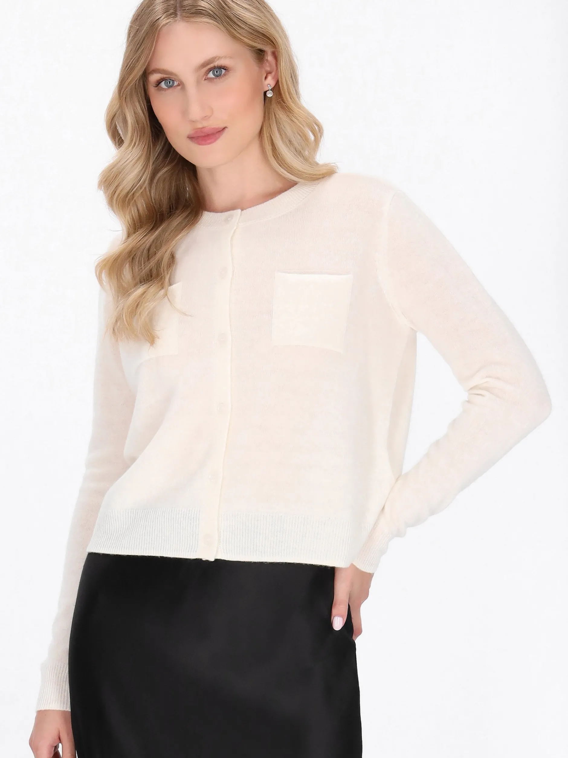 Dreimaster Damen Strickjacke in weiß