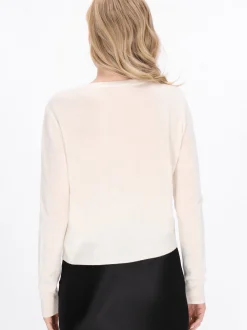 Dreimaster Damen Strickjacke in weiß