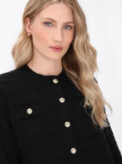 Dreimaster Damen Strickjacke in schwarz