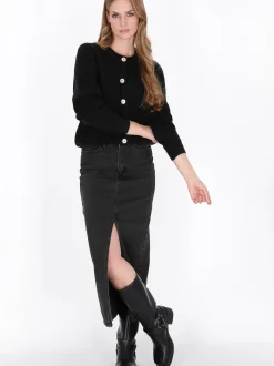 Dreimaster Damen Strickjacke in schwarz