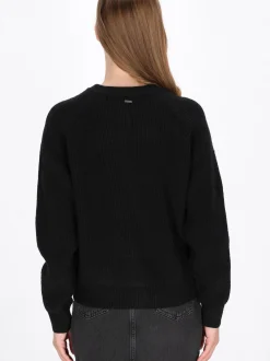 Dreimaster Damen Strickjacke in schwarz