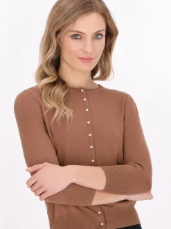 Dreimaster Damen Strickjacke in beige