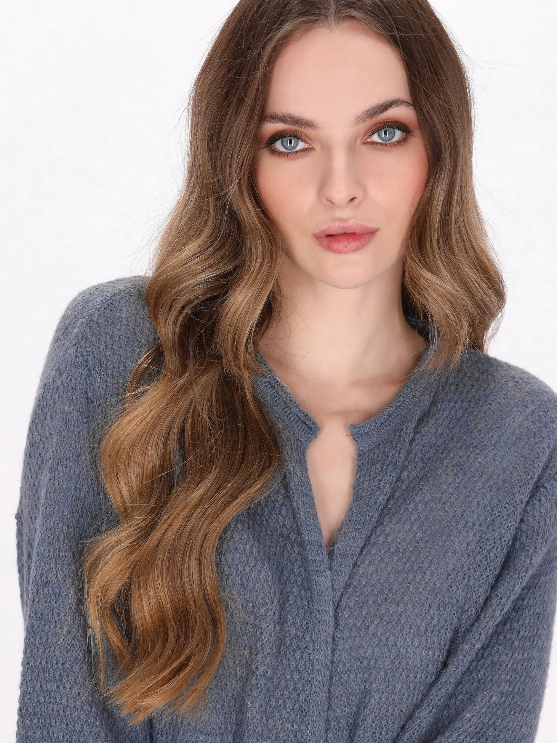 Dreimaster Damen Strickjacke in blau