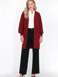 Dreimaster Damen Strickjacke in bordeaux