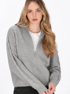 Dreimaster Damen Strickjacke in grau
