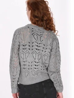 Dreimaster Damen Strickjacke in grau