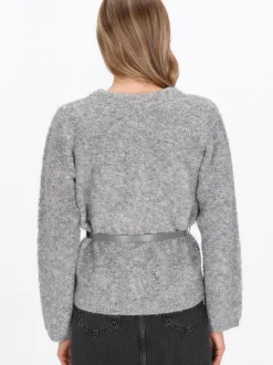 Dreimaster Damen Strickjacke in grau