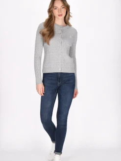 Dreimaster Damen Strickjacke in grau