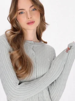 Dreimaster Damen Strickjacke in grün