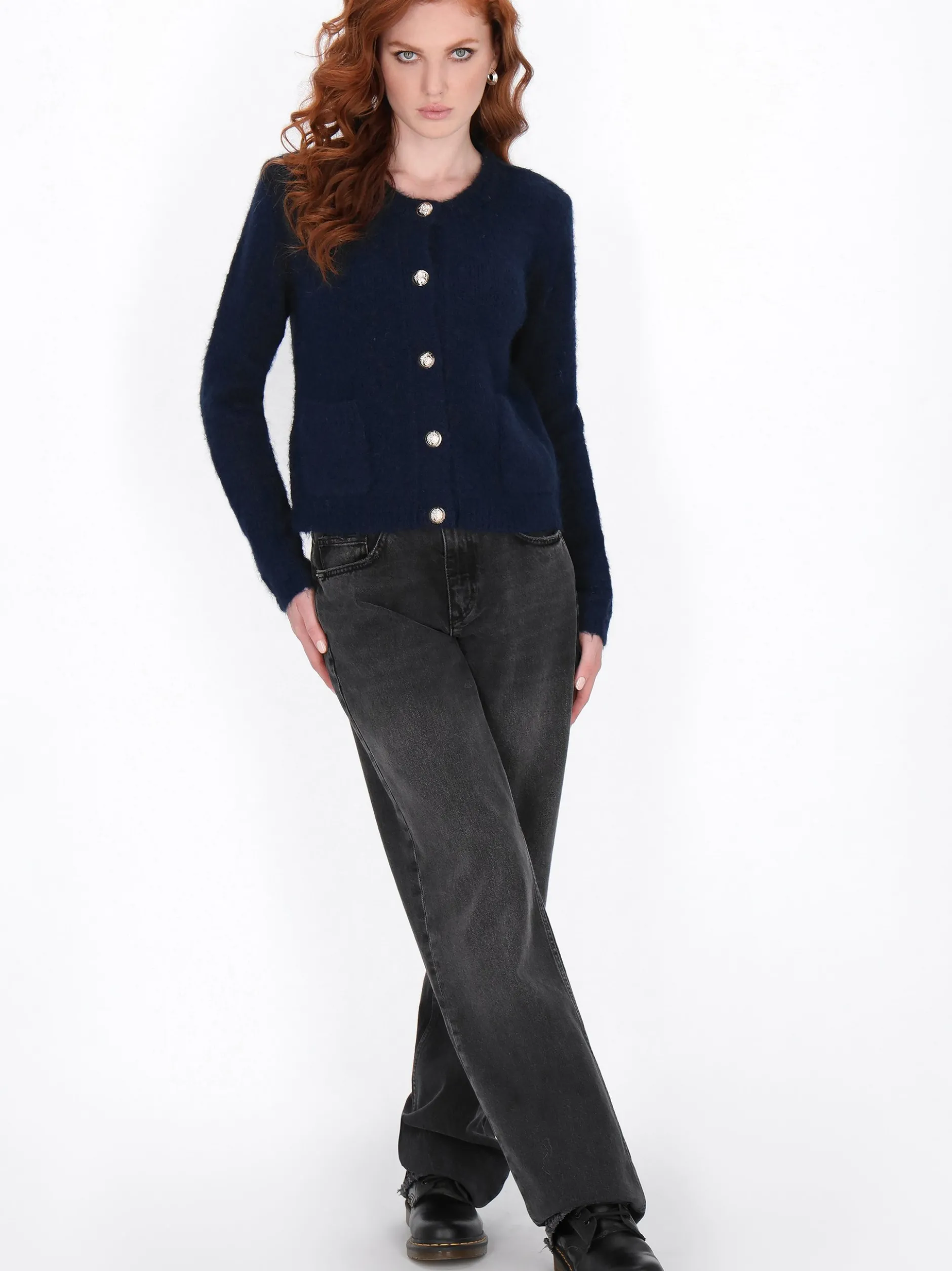 Dreimaster Damen Strickjacke in marine