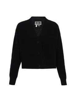Dreimaster Damen Strickjacke in schwarz