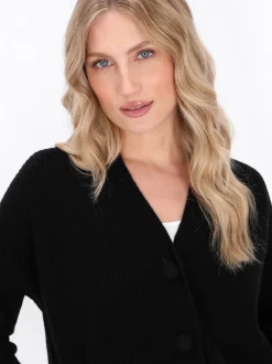 Dreimaster Damen Strickjacke in schwarz